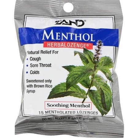 ZAND Zand HG0978247 Menthol Herbalozenge Soothing Menthol; 15 Lozenges - Case of 12 HG0978247